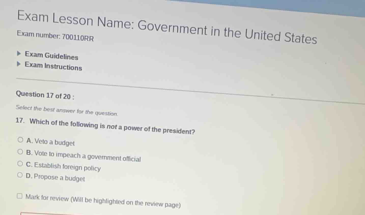 exam lesson name: government in the united states exam number: 700110rr…