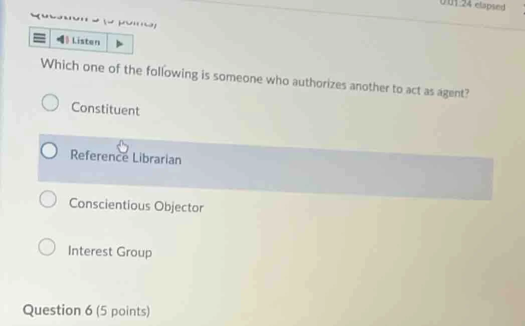 which one of the following is someone who authorizes another to act as …