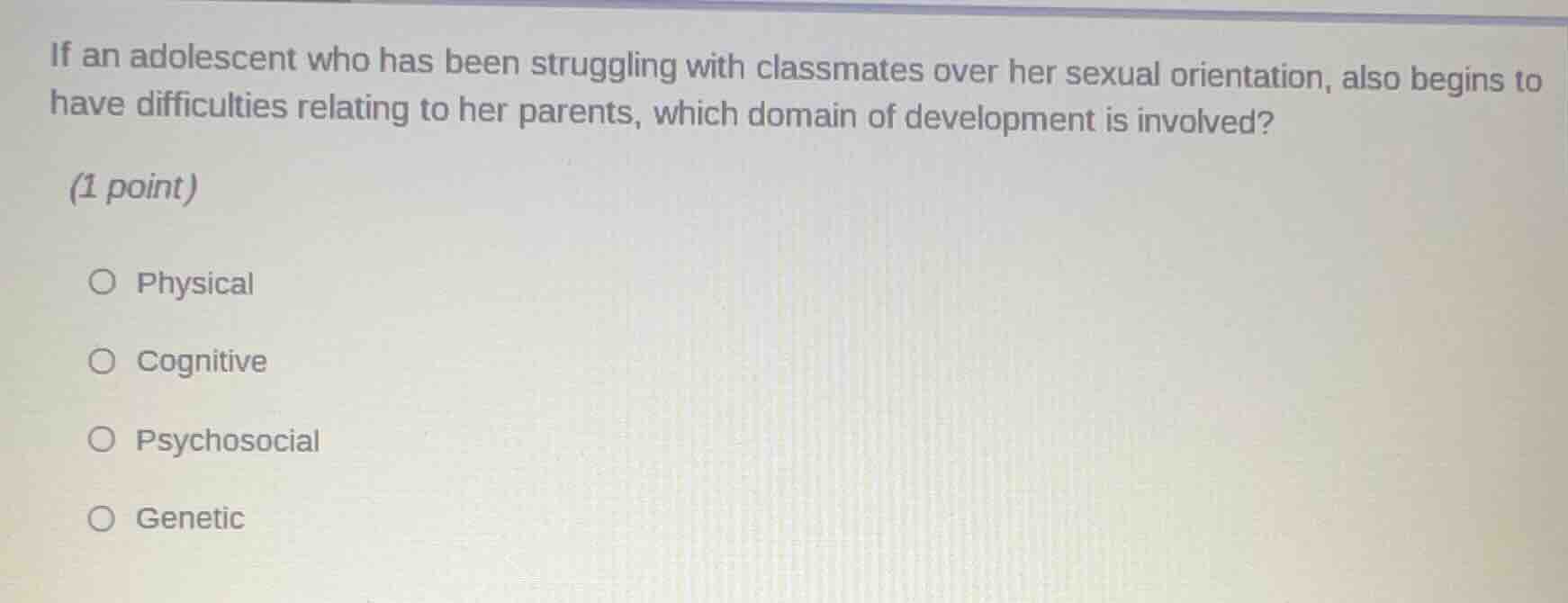 if an adolescent who has been struggling with classmates over her sexua…