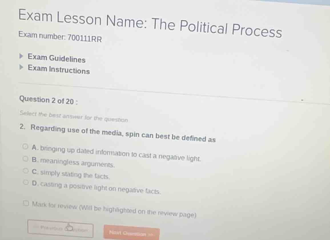 exam lesson name: the political process exam number: 700111rr exam guid…