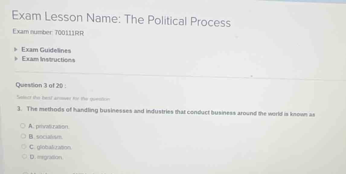 exam lesson name: the political process exam number: 700111rr exam guid…