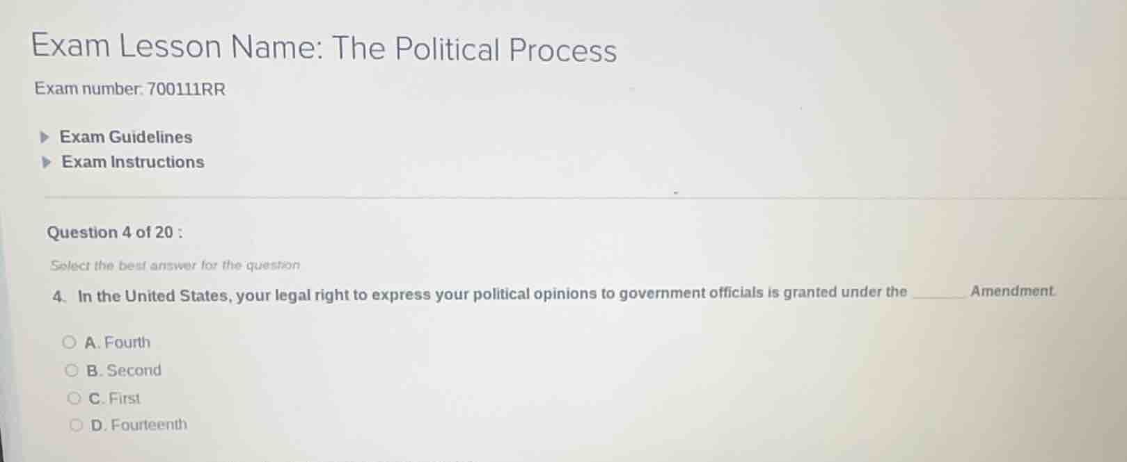 exam lesson name: the political process exam number: 700111rr exam guid…