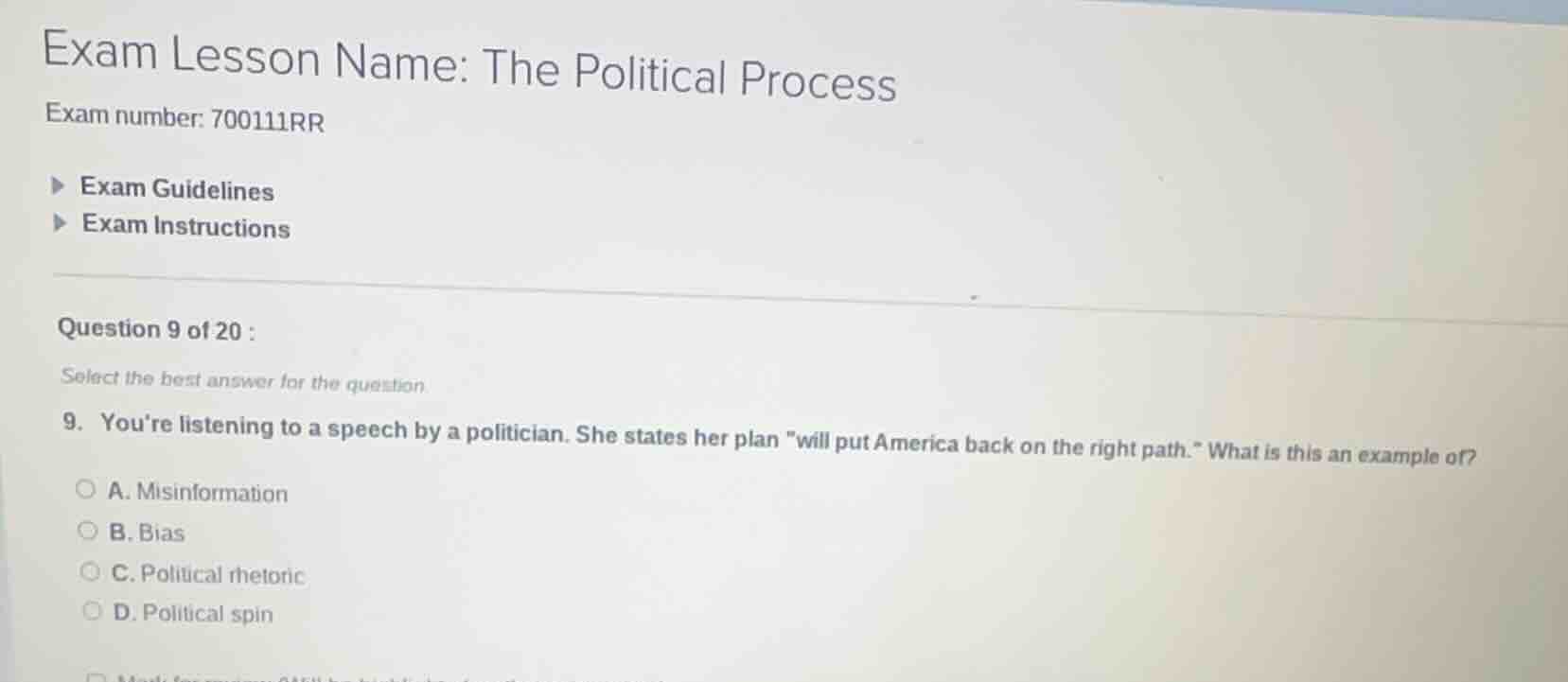 exam lesson name: the political process exam number: 700111rr ▶ exam gu…