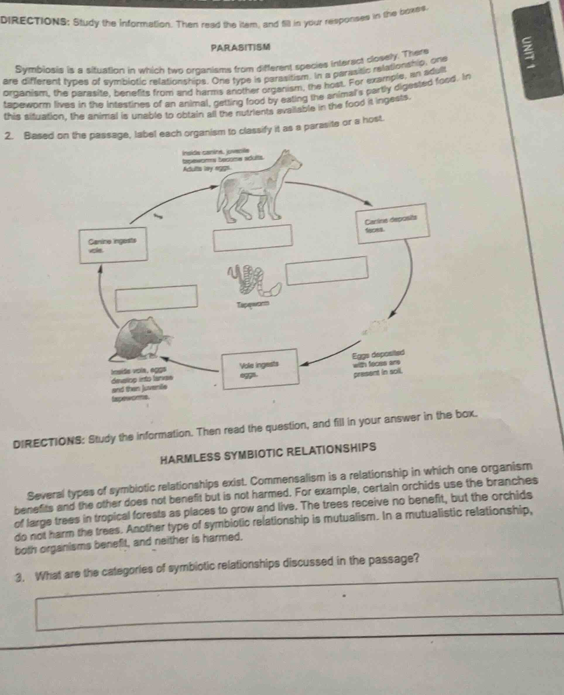 directions: study the information. then read the item, and fill in your…