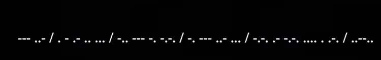 the image contains morse code: --..-/.-.-...../-.---.-..-/.-...-.../--.…