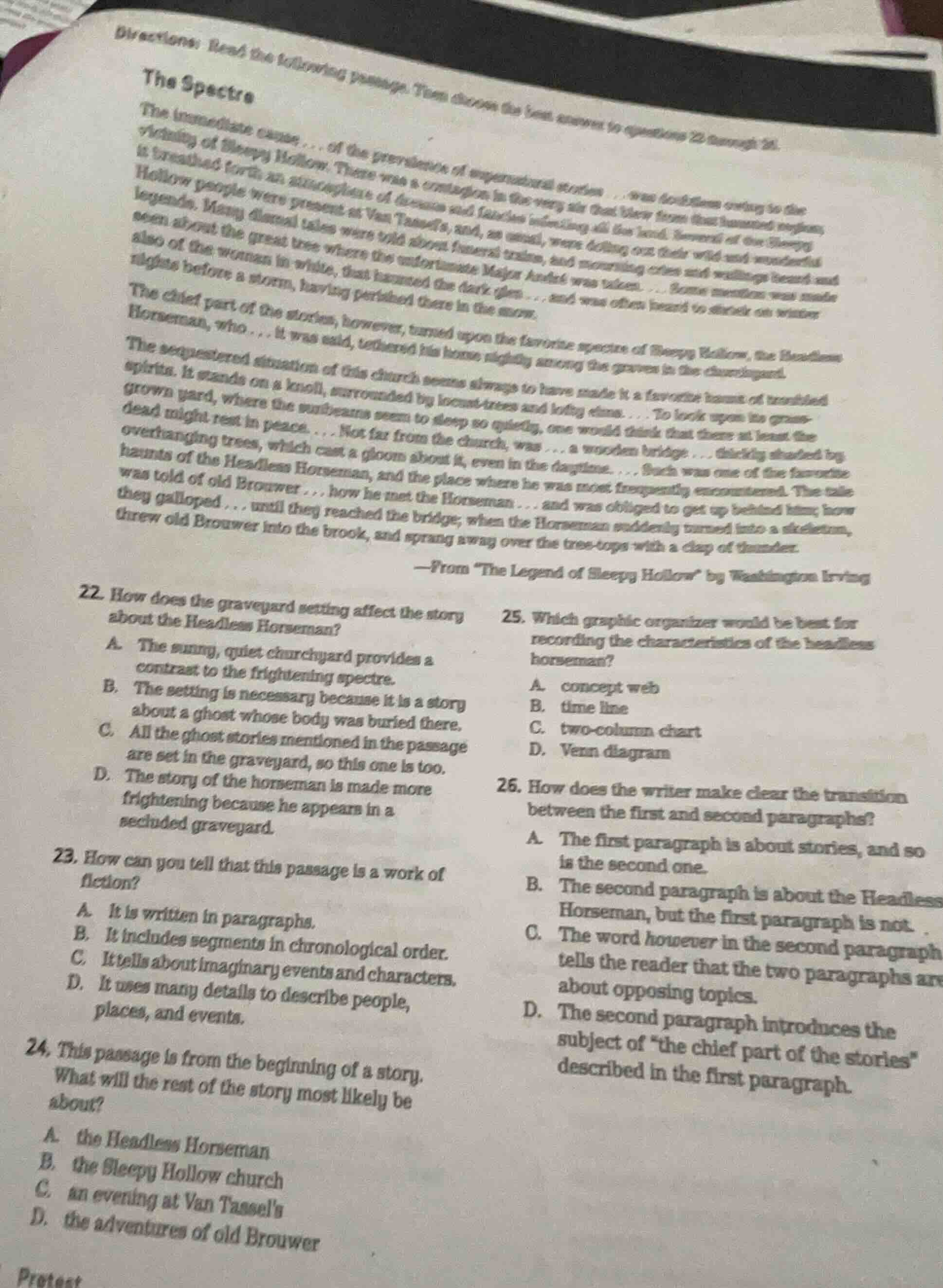 directions: read the following passage. then choose the best answer to …