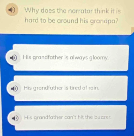 why does the narrator think it is hard to be around his grandpa? his gr…