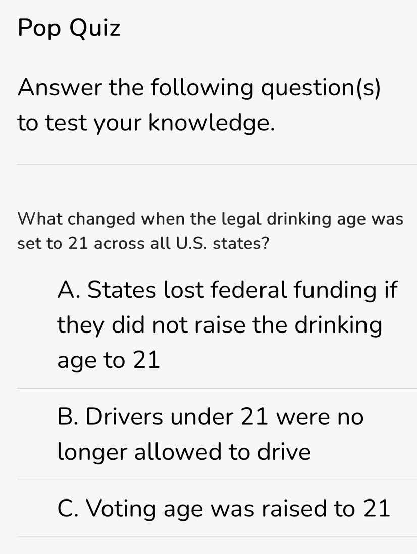 pop quiz answer the following question(s) to test your knowledge. what …