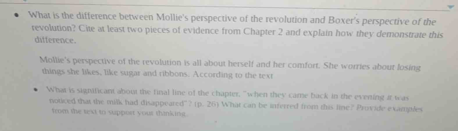 what is the difference between mollies perspective of the revolution an…