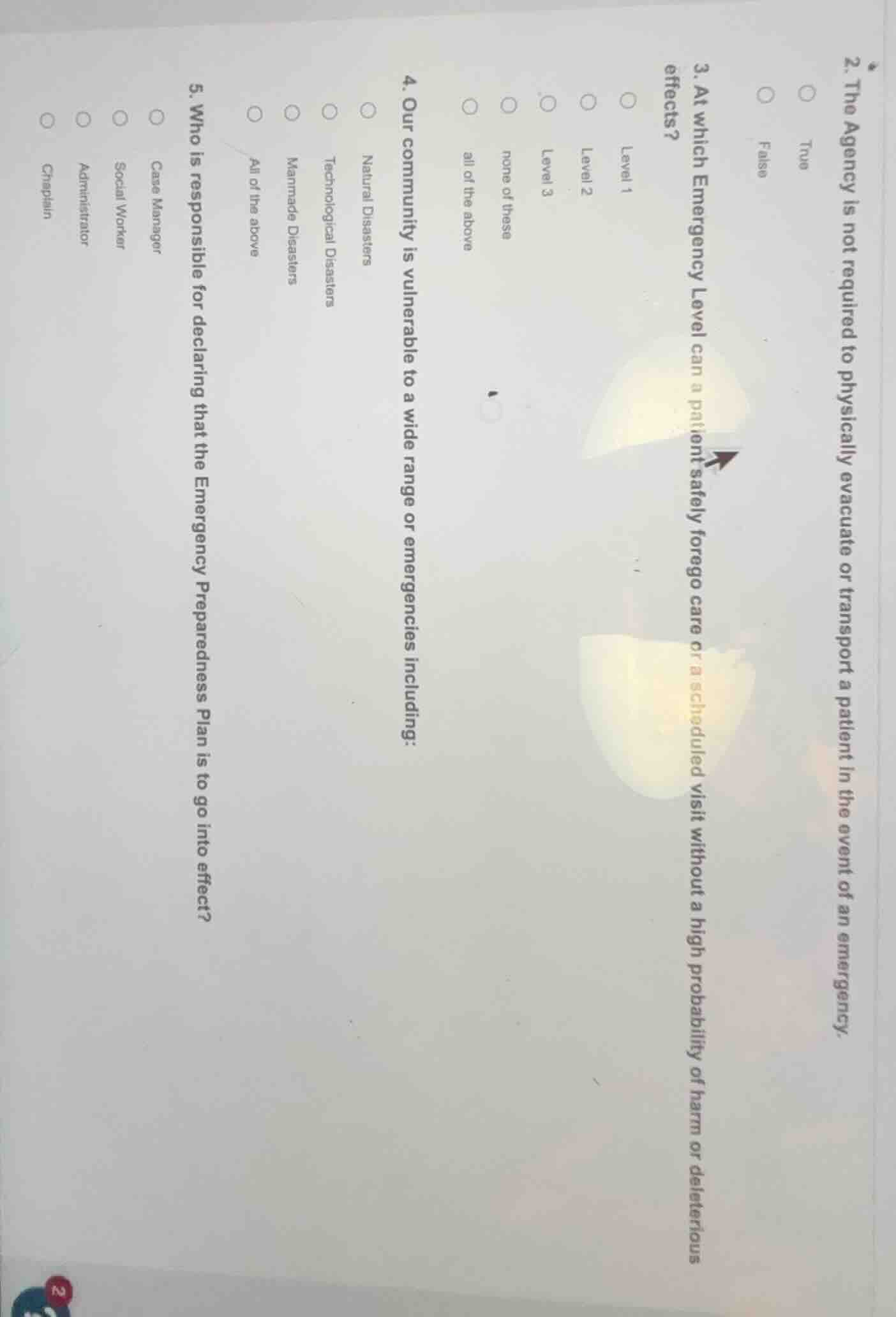 2. the agency is not required to physically evacuate or transport a pat…