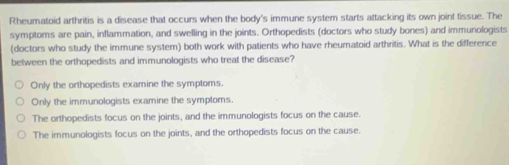 rheumatoid arthritis is a disease that occurs when the bodys immune sys…
