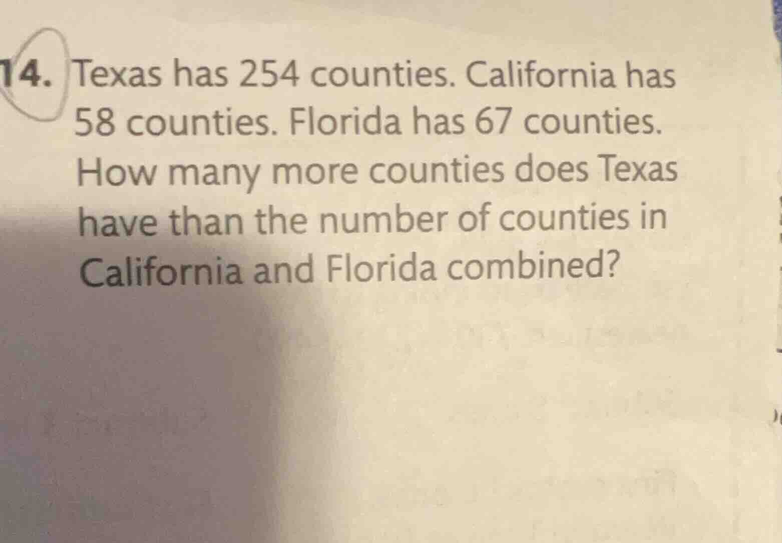 14. texas has 254 counties. california has 58 counties. florida has 67 …