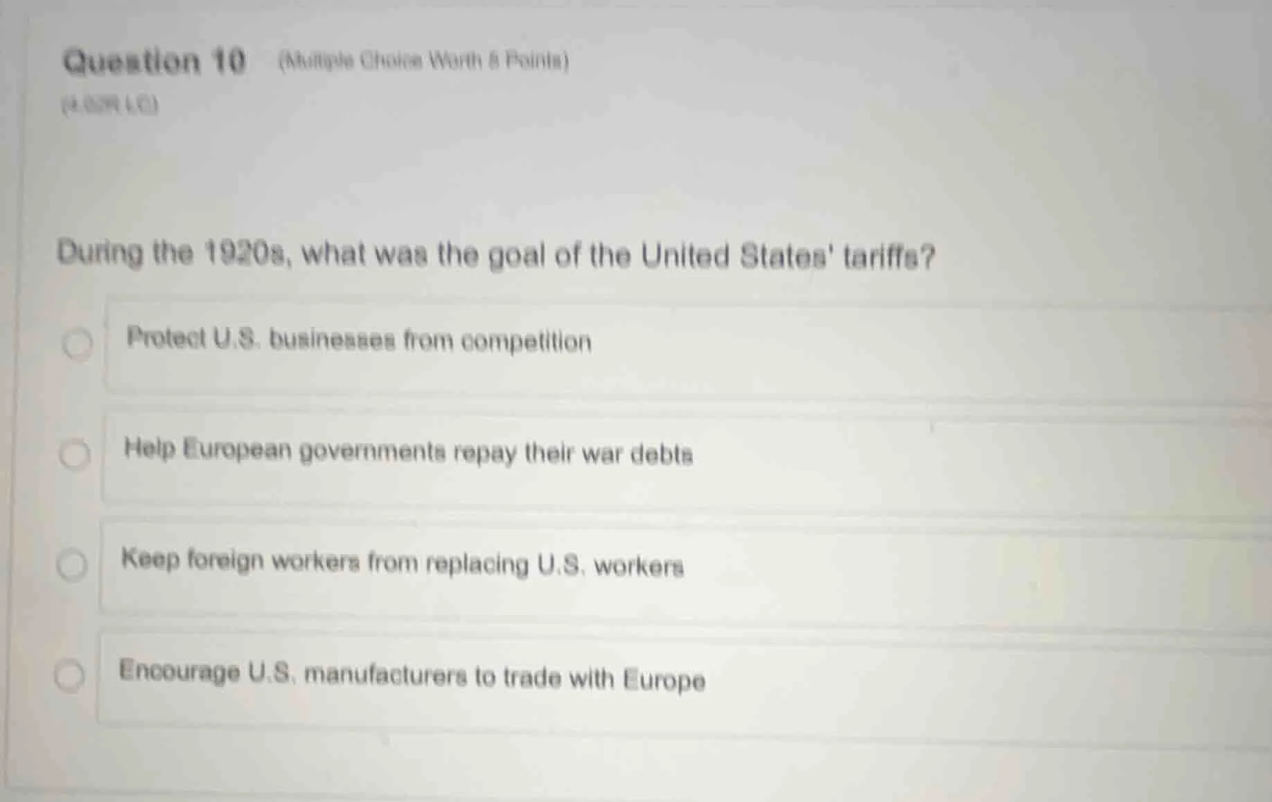 question 10 (multiple choice worth 5 points) (4.05flc) during the 1920s…