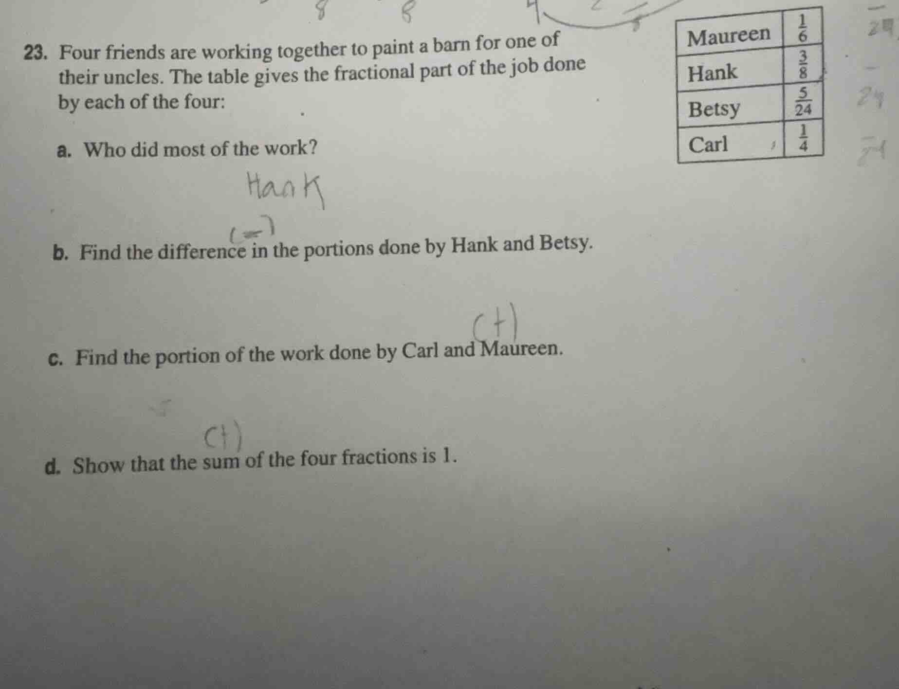 23. four friends are working together to paint a barn for one of their …