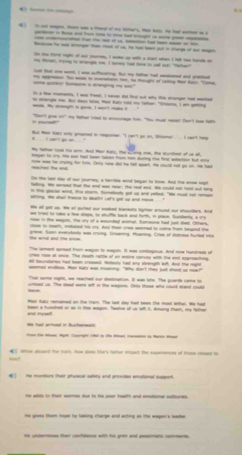 in our wagon, there was a friend of my father’s, meir katz. he had work…