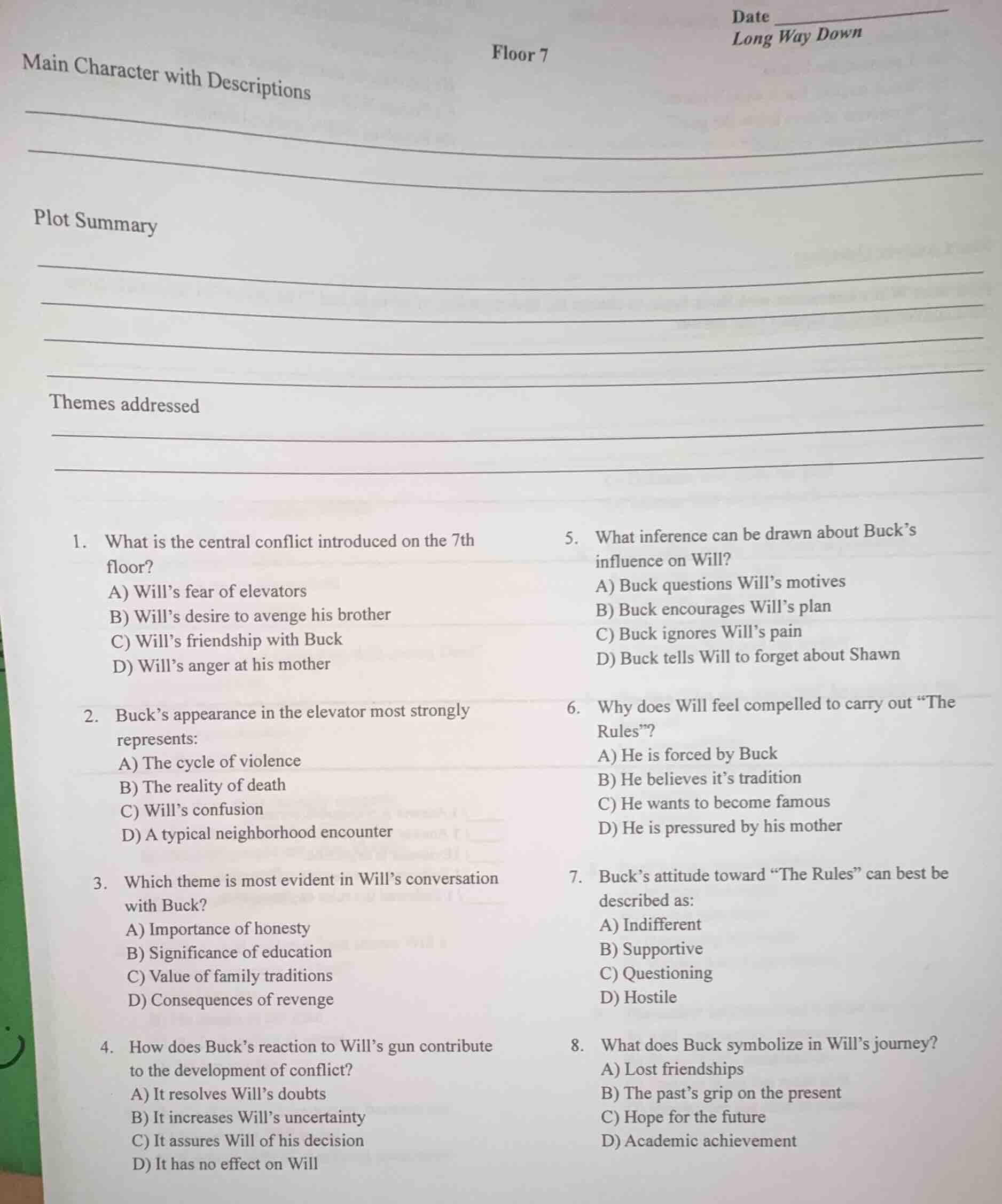 date long way down floor 7 main character with descriptions plot summar…