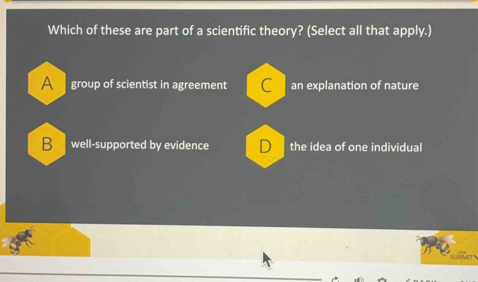 which of these are part of a scientific theory? (select all that apply.…