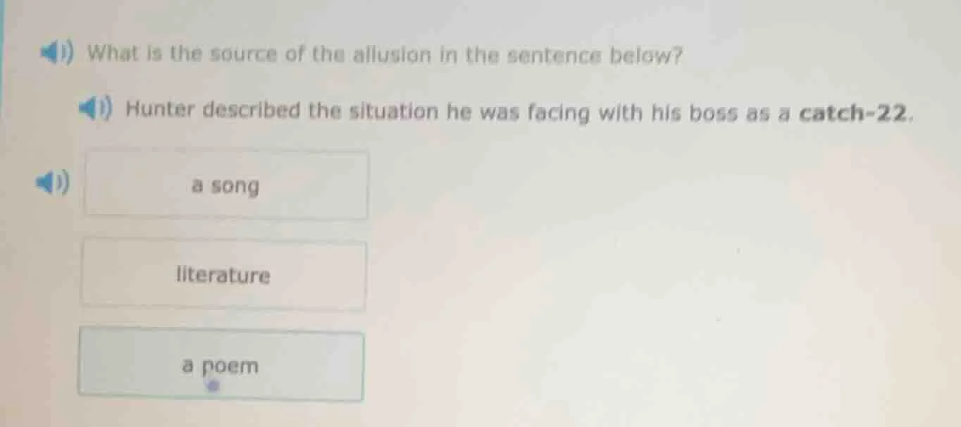 what is the source of the allusion in the sentence below? hunter descri…
