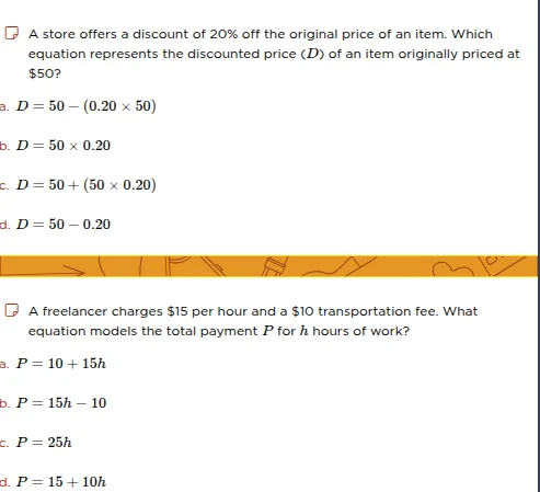 a store offers a discount of 20% off the original price of an item. whi…