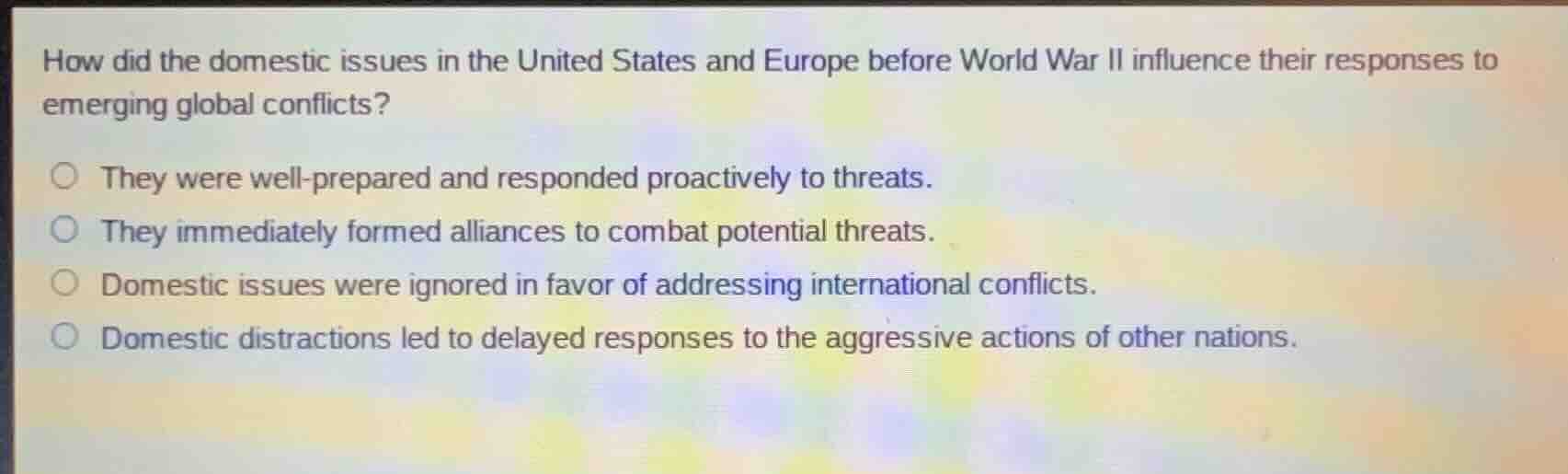 how did the domestic issues in the united states and europe before worl…