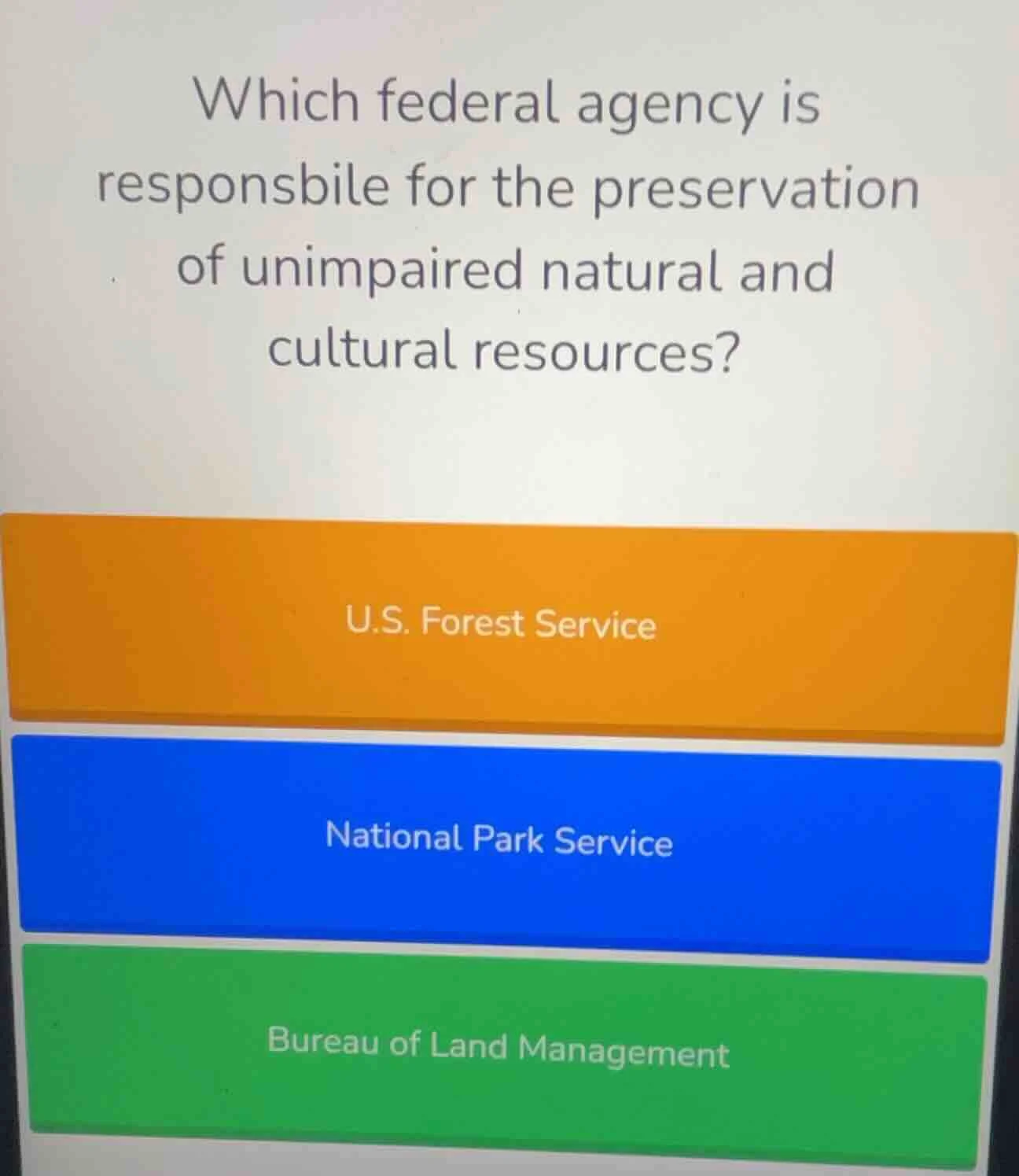 which federal agency is responsbile for the preservation of unimpaired …