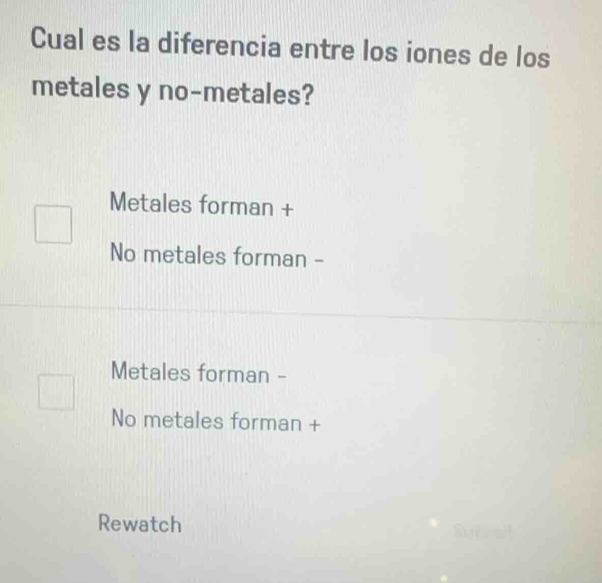 cual es la diferencia entre los iones de los metales y no-metales? meta…