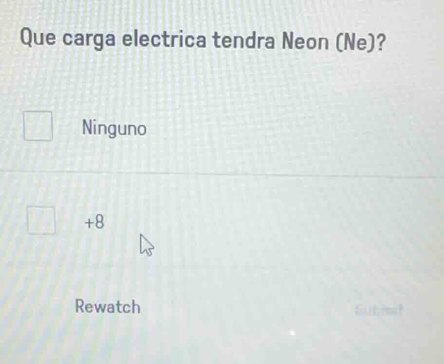 que carga electrica tendra neon (ne)? ninguno +8 rewatch
