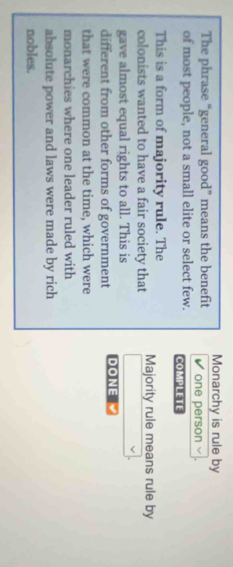 the phrase \general good\ means the benefit of most people, not a small…