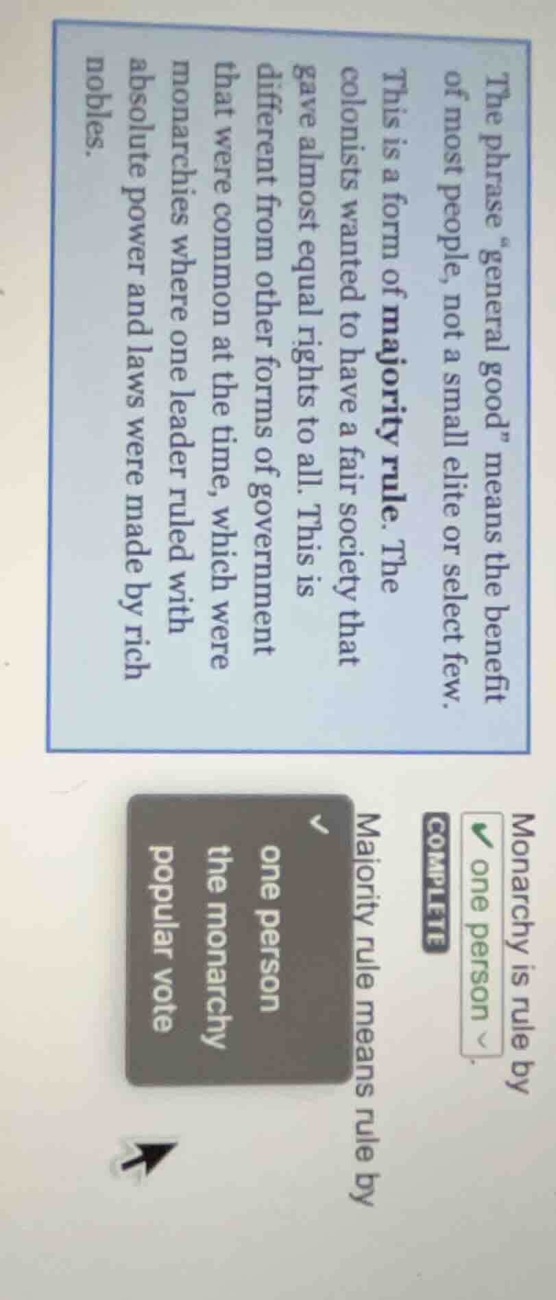 the phrase \general good\ means the benefit of most people, not a small…