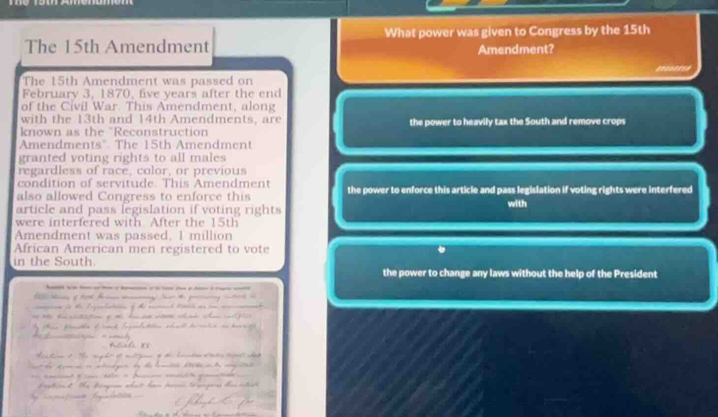 the 15th amendment the 15th amendment was passed on february 3, 1870, f…