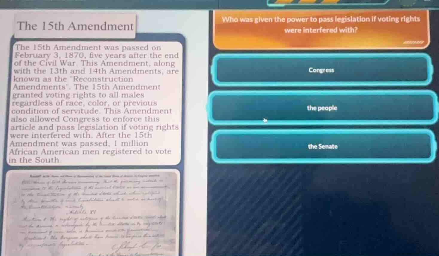the 15th amendment the 15th amendment was passed on february 3, 1870, f…