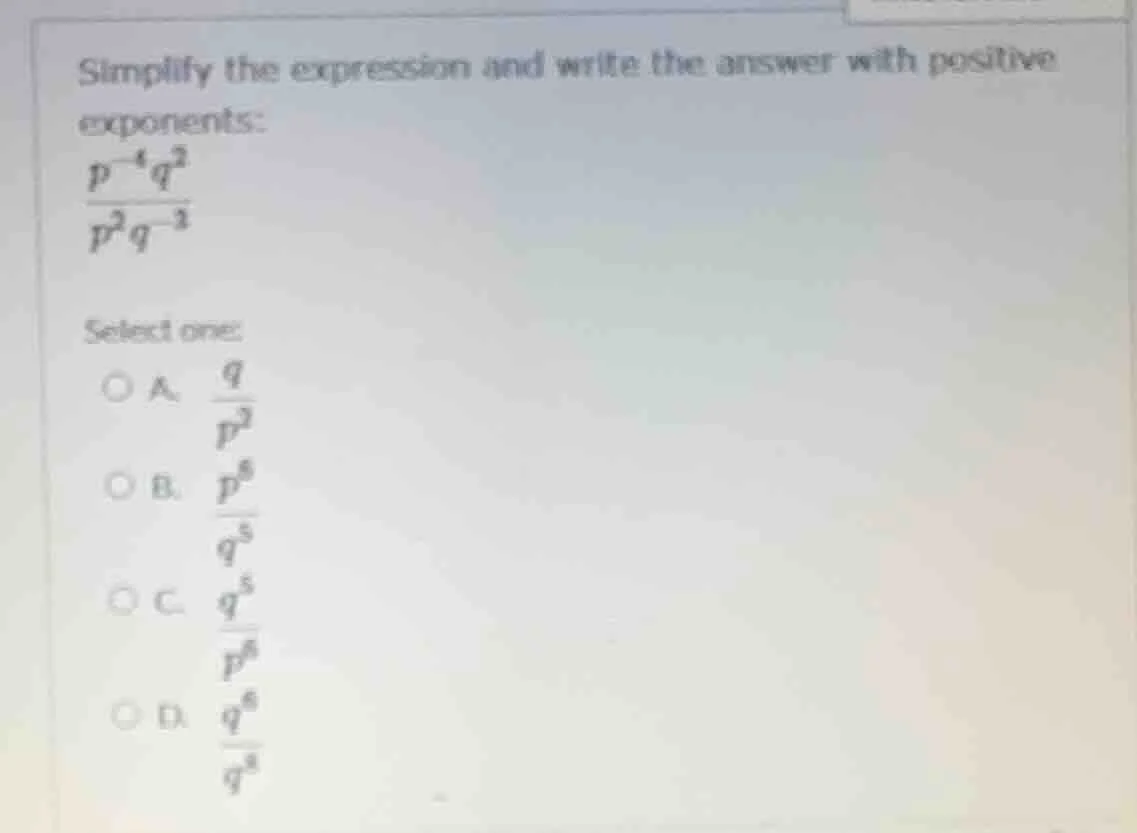 simplify the expression and write the answer with positive exponents: \…