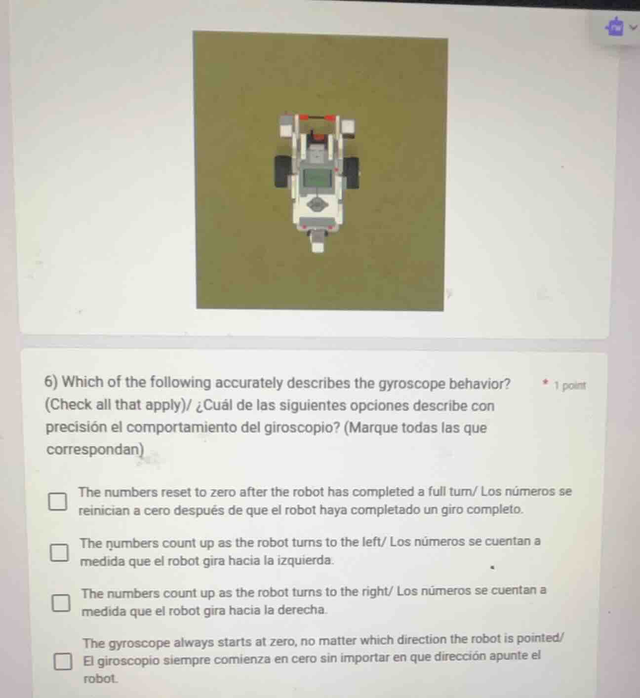 6) which of the following accurately describes the gyroscope behavior? …