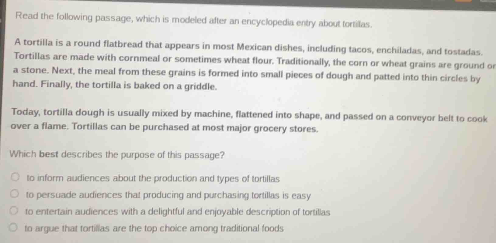 read the following passage, which is modeled after an encyclopedia entr…