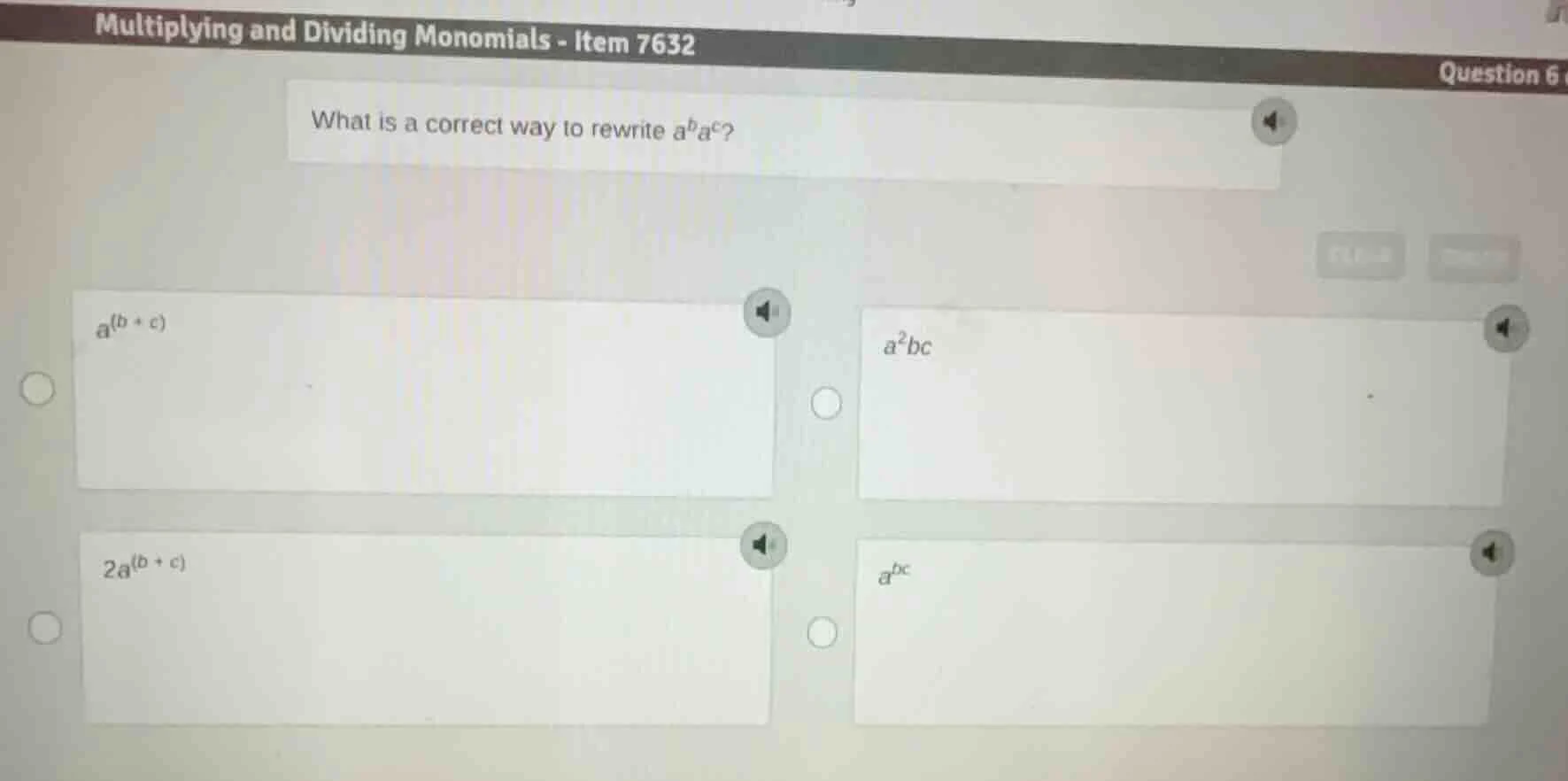 multiplying and dividing monomials - item 7632 question 6 what is a cor…