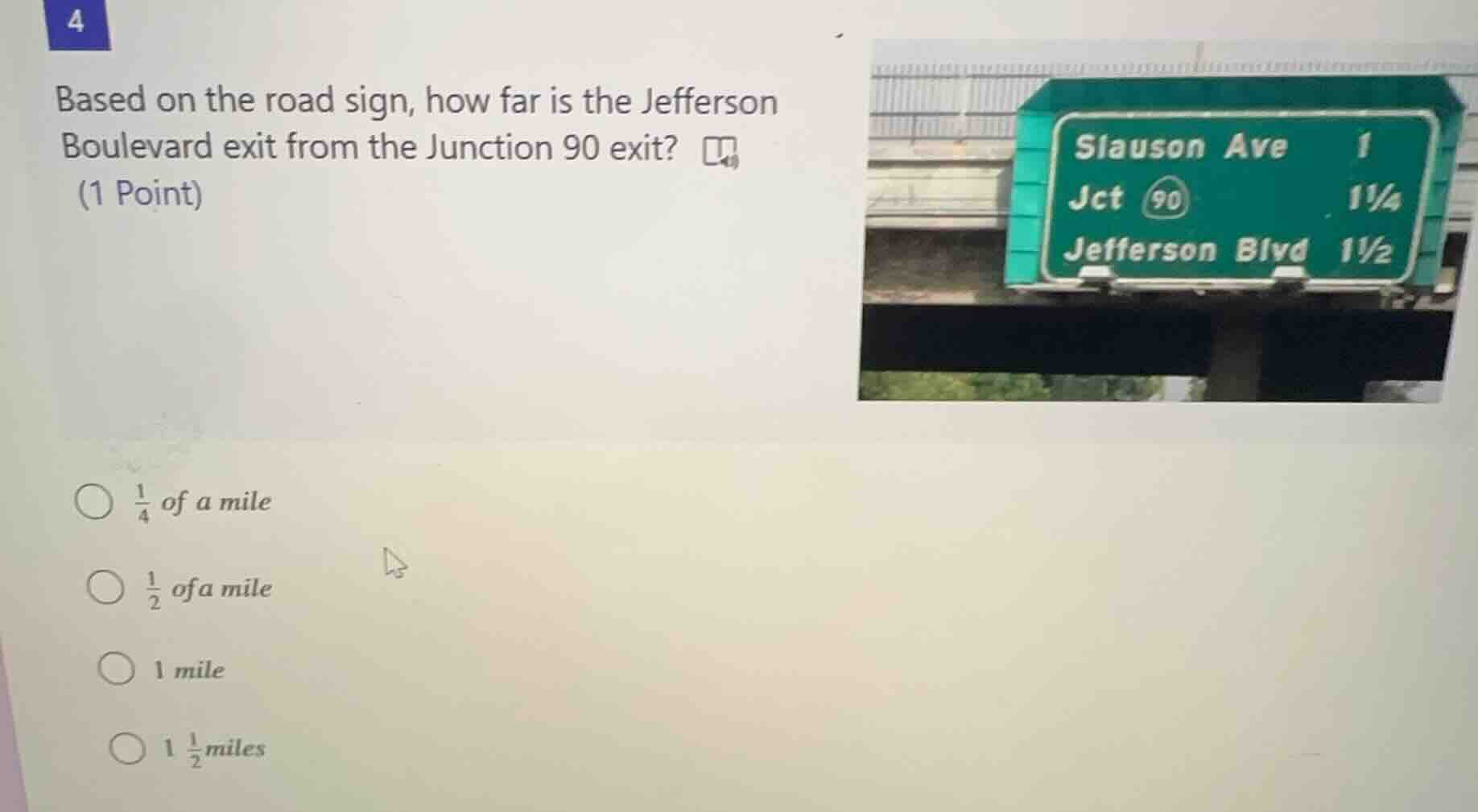 4 based on the road sign, how far is the jefferson boulevard exit from …