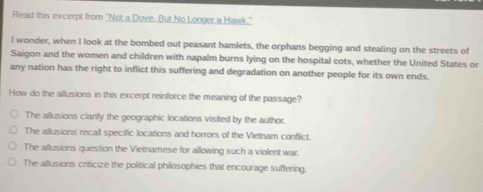 read this excerpt from ot a dove, but no longer a hawk.\ i wonder, when…