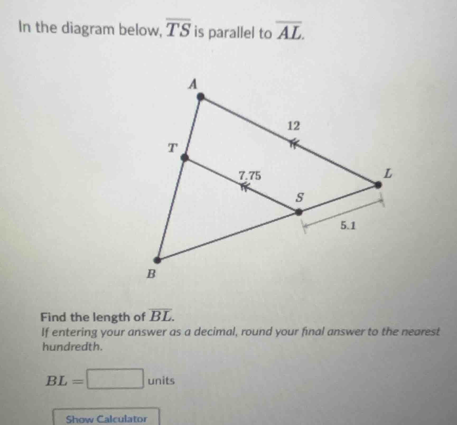 in the diagram below, \\(\\overline{ts}\\) is parallel to \\(\\overline…