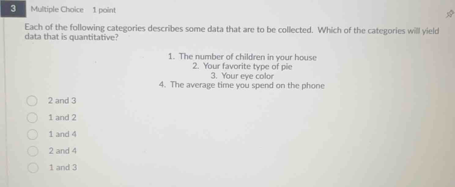 3 multiple choice 1 point each of the following categories describes so…