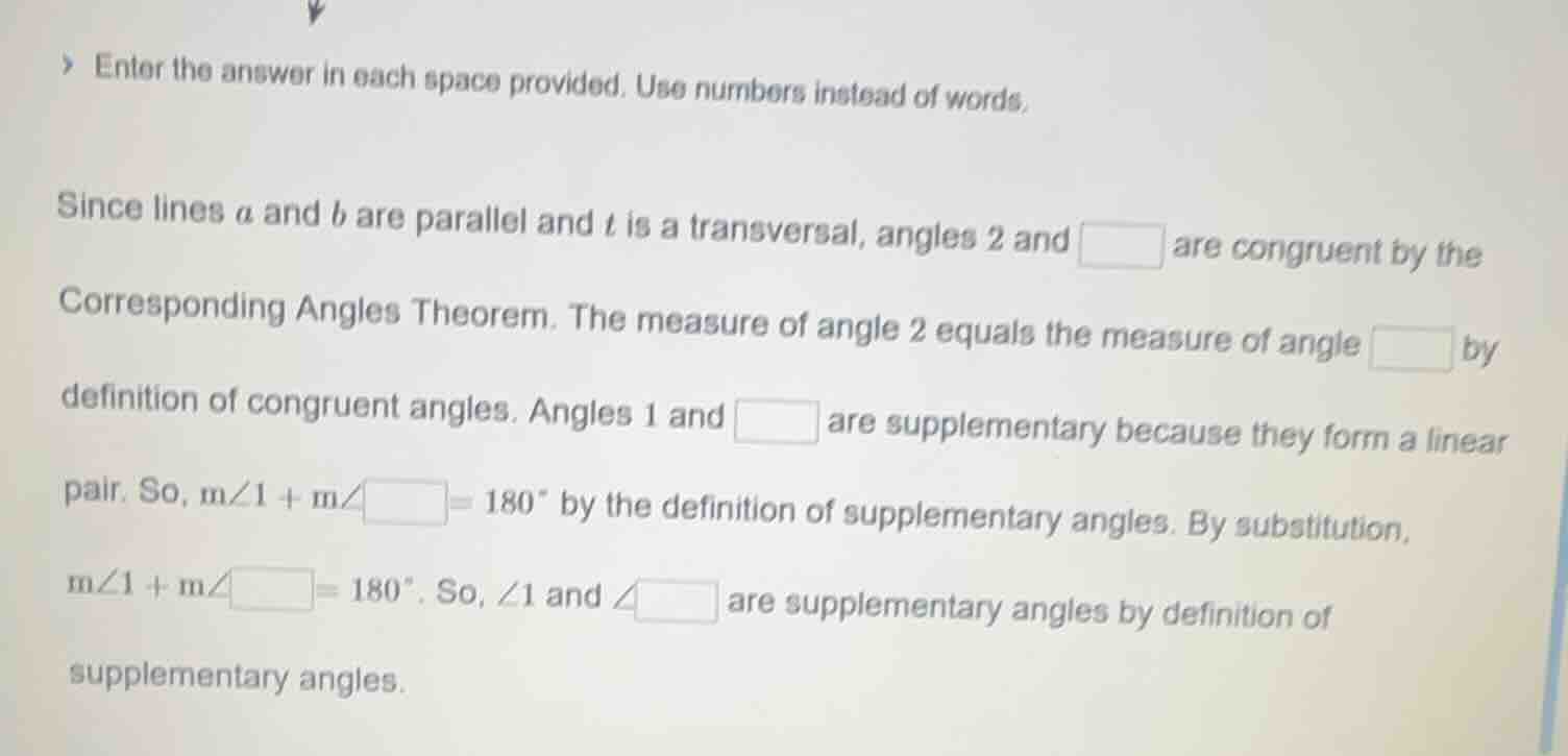 enter the answer in each space provided. use numbers instead of words. …