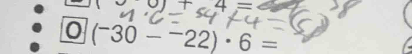 (-30 - -22)·6 =