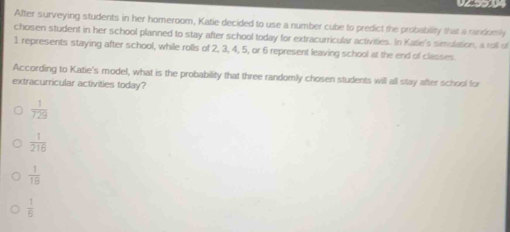 after surveying students in her homeroom, katie decided to use a number…