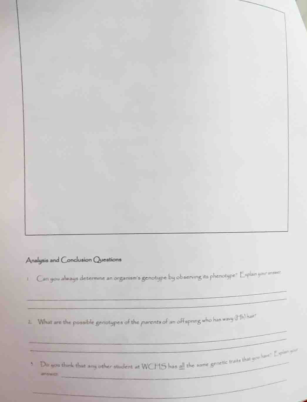 analysis and conclusion questions 1 can you always determine an organis…