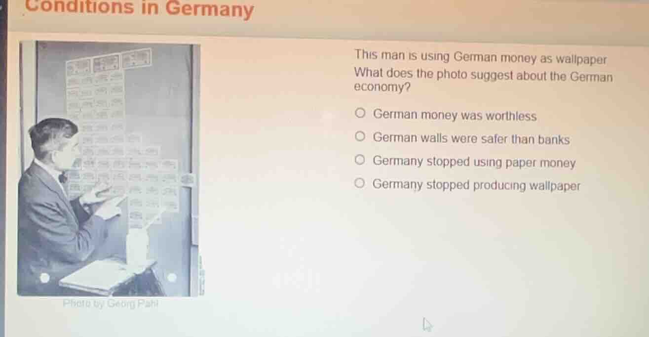 conditions in germany this man is using german money as wallpaper what …