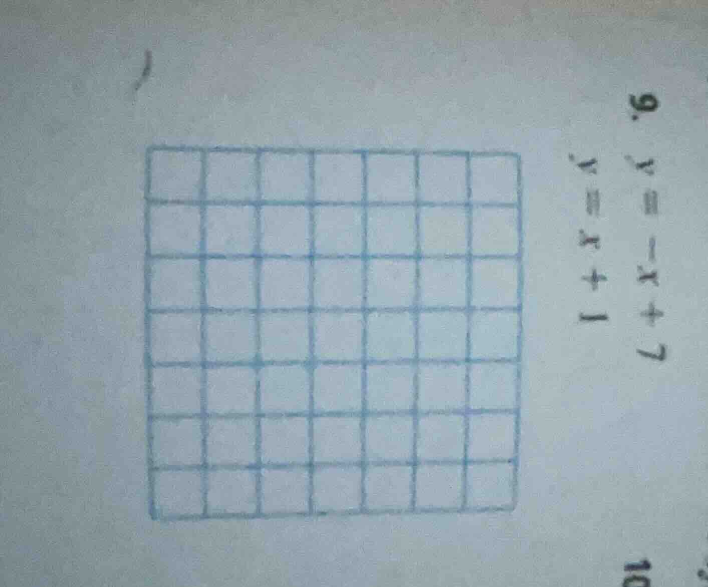 9. $y = -x + 7$ $y = x + 1$