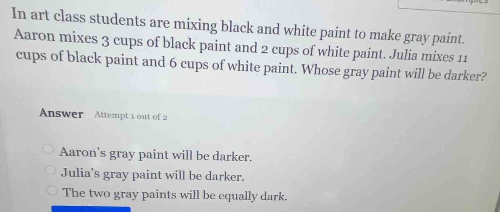 in art class students are mixing black and white paint to make gray pai…