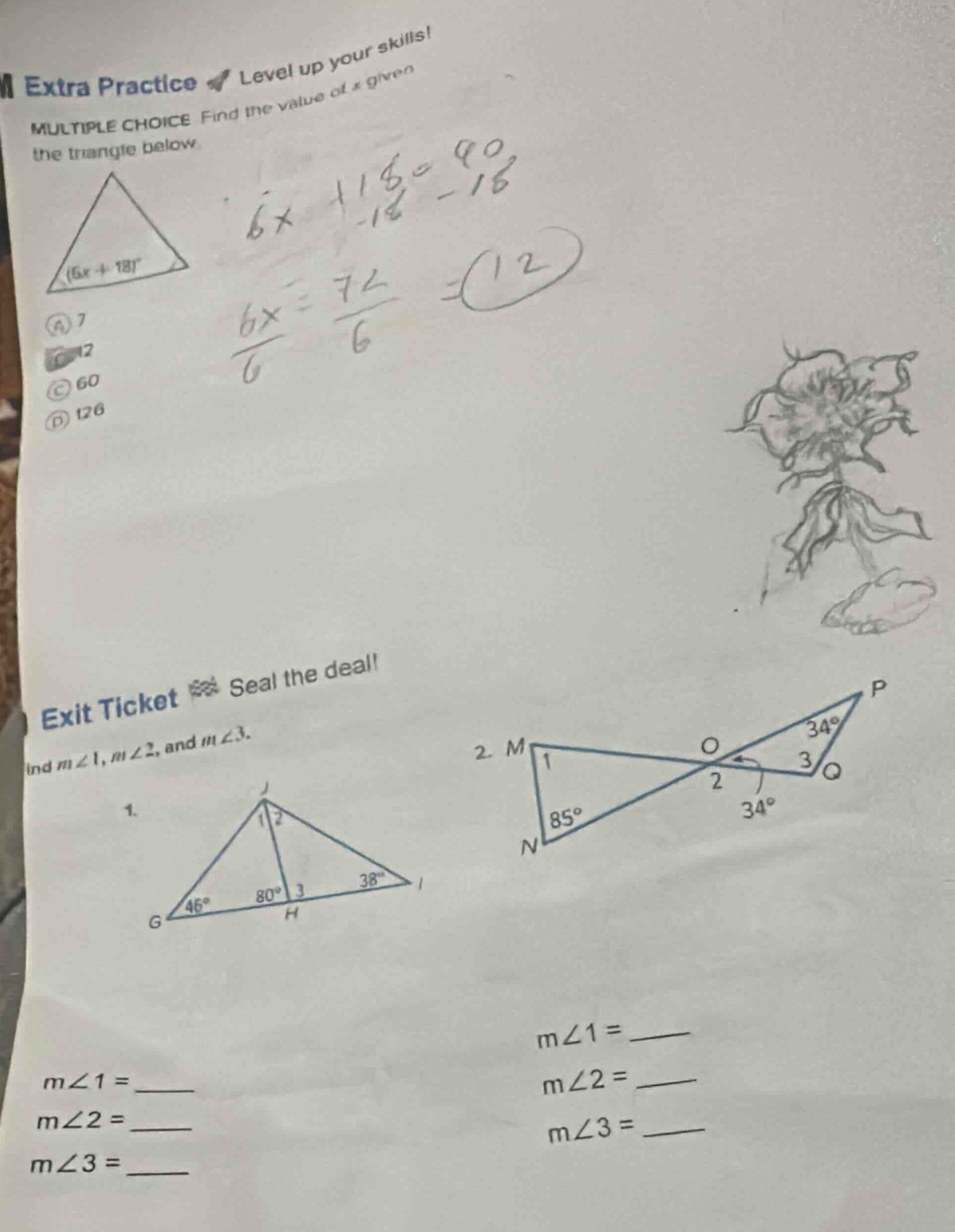 extra practice level up your skills! multiple choice find the value of …