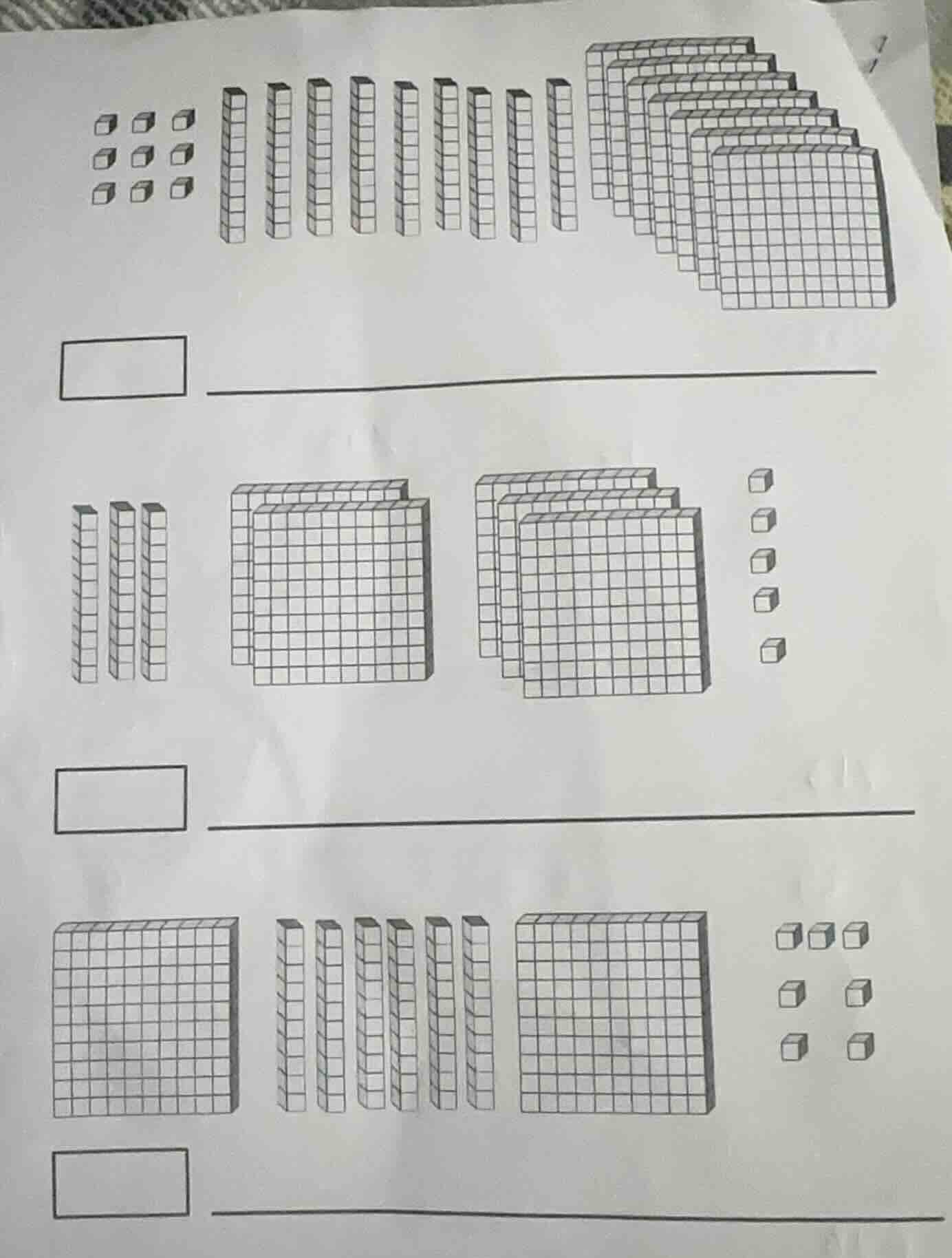 there are three groups of cube models. each group is composed of small …