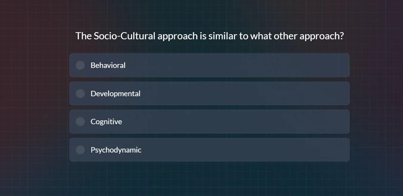 the socio - cultural approach is similar to what other approach? behavi…