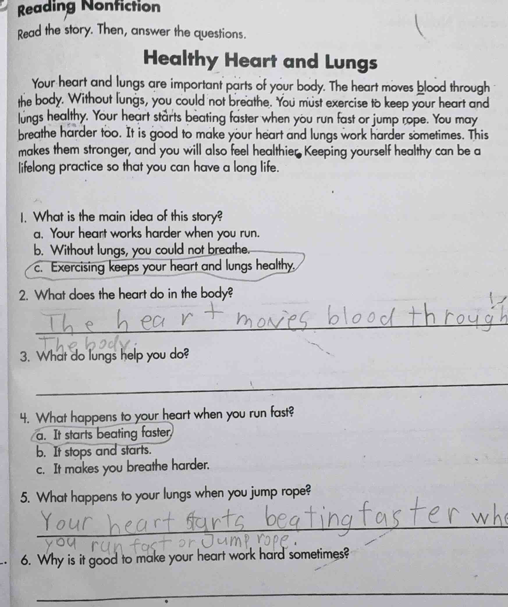 reading nonfiction read the story. then, answer the questions. healthy …